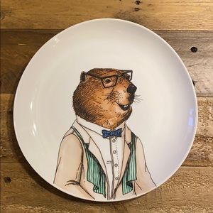 West Elm Dapper Animal Plate Beaver